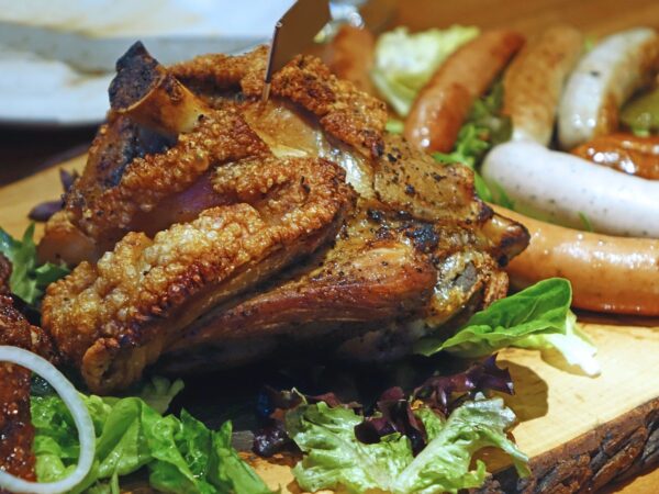meat, pork knuckle, sausages, vegetables, fresh, food, oven, burned, brown vegetables, brown meat, pork knuckle, pork knuckle, pork knuckle, pork knuckle, pork knuckle